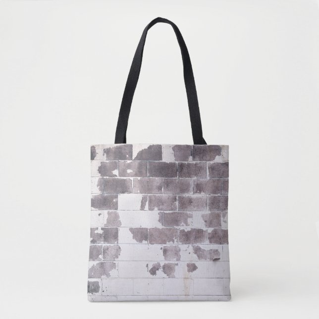 Bolsa Tote Paredes de betão branco e castanho (Frente)
