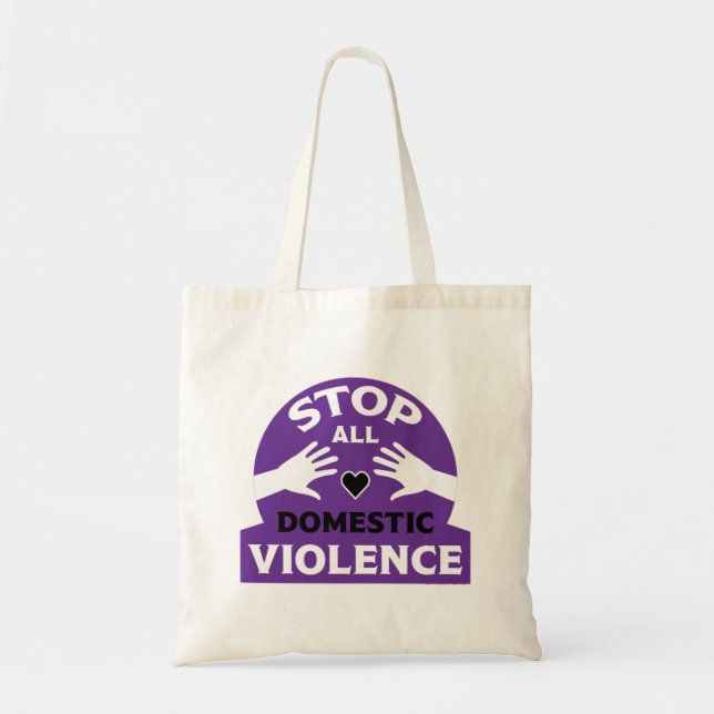 Bolsa Tote Parem com a violência doméstica (Frente)