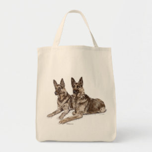Bolsa Tote Pares de cães de german shepherd