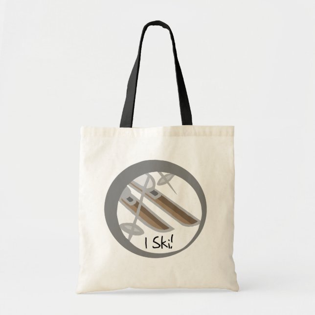 Bolsa Tote Pares de esquis eu esquio camiseta e presentes (Frente)