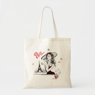 Bolsa Tote Paris & Café, vermelho