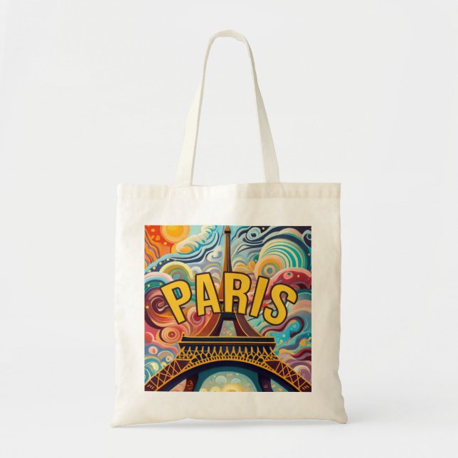 Bolsa Tote Paris Colorido e Vida Parisiense (Frente)