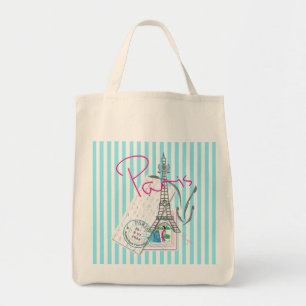Bolsa Tote Paris com amor e torre Eiffel