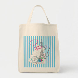 Bolsa Tote Paris com amor e Torre Eiffel
