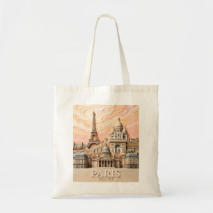 Bolsa Tote Paris França Europa Moderno Pastel Texturizado Via