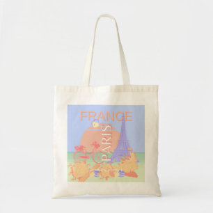 Bolsa Tote Paris, França, Viagem, Arte, Pré-Disquete, Pastel,