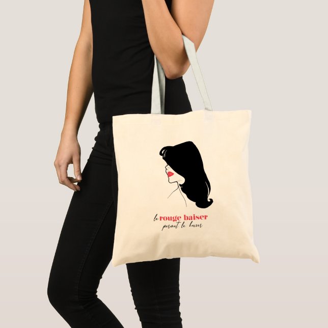 Bolsa Tote Paris - Le Rouge Baiser (The Red Kiss) (Frente (produto))