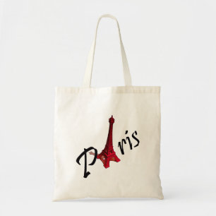 Bolsa Tote Paris, torre Eiffel vermelha
