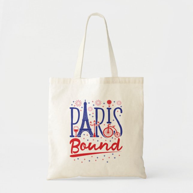 Bolsa Tote Paris Vinculou Viajante Viagem de Férias Francesas (Frente)