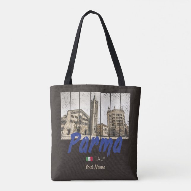 Bolsa Tote Parma Emilia-Romagna Itália Vintage Souvenir (Verso)