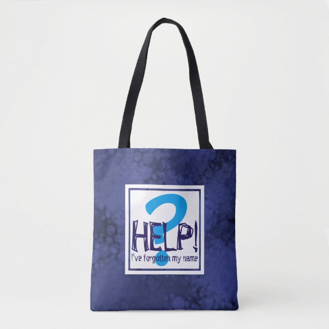 Bolsa Tote Paródia do Monograma Azul (Frente)