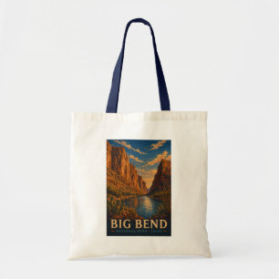 Bolsa Tote Parque Nacional Big Bend Texas Modern Xilogravura
