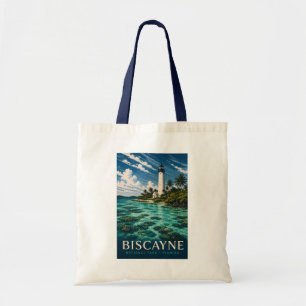 Bolsa Tote Parque Nacional Biscayne Flórida Xilogravura Moder