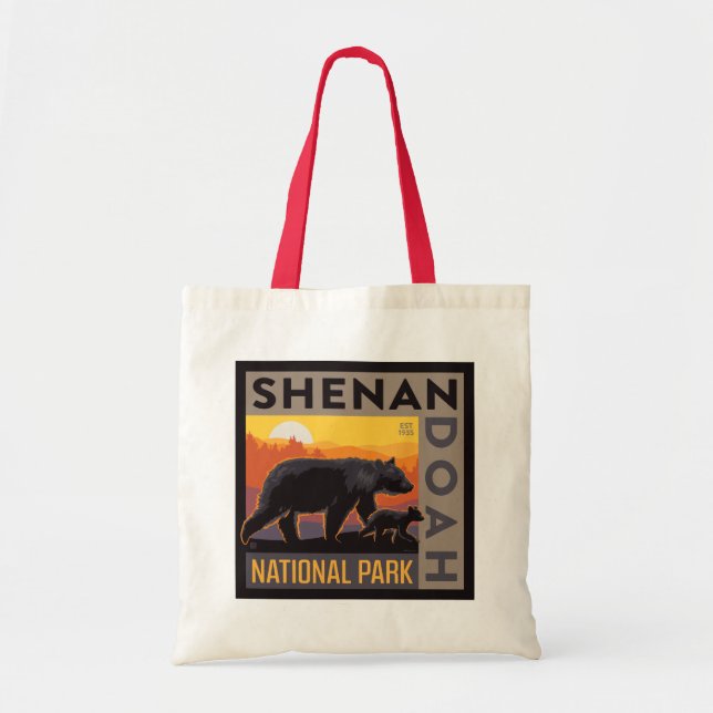 Bolsa Tote Parque Nacional Shenandoah | Urso mamário e Cubos (Frente)