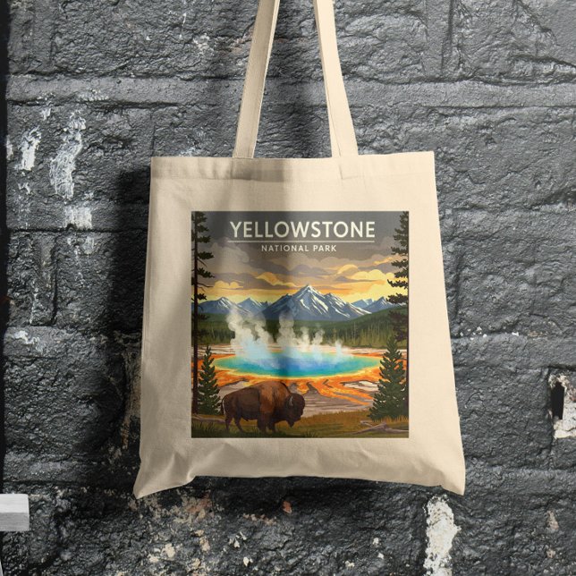 Bolsa Tote Parque Nacional Vintage Yellowstone (Criador carregado)