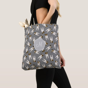 Bolsa Tote Parson Jack Russell Terriers padrão de cinzas escu
