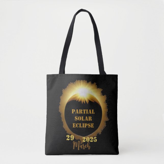 Bolsa Tote Parte de Visualização do Eclipse Solar Parcial 202 (Frente)