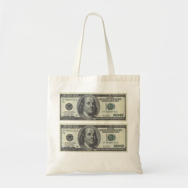 Bolsa Tote Parte dianteira do dólar americano 100 (Frente)