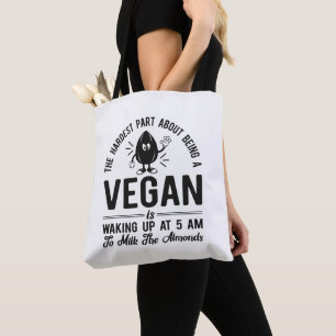 Bolsa Tote Parte mais difícil de Vegan, Leite as amêndoas, En