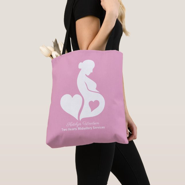 Bolsa Tote Parteira Doula BeauLinda Gravidez de Pink (Close Up)
