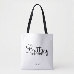 Bolsa Tote Parteiras Personalizadas Modernas de Preto e Branc