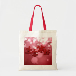 Bolsa Tote Partes do quebra-cabeça do roteiro do amor