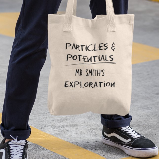 Bolsa Tote Partículas e Potencial Professor de Física Persona (Shop now and let your passion for physics shine through every step you take!





)