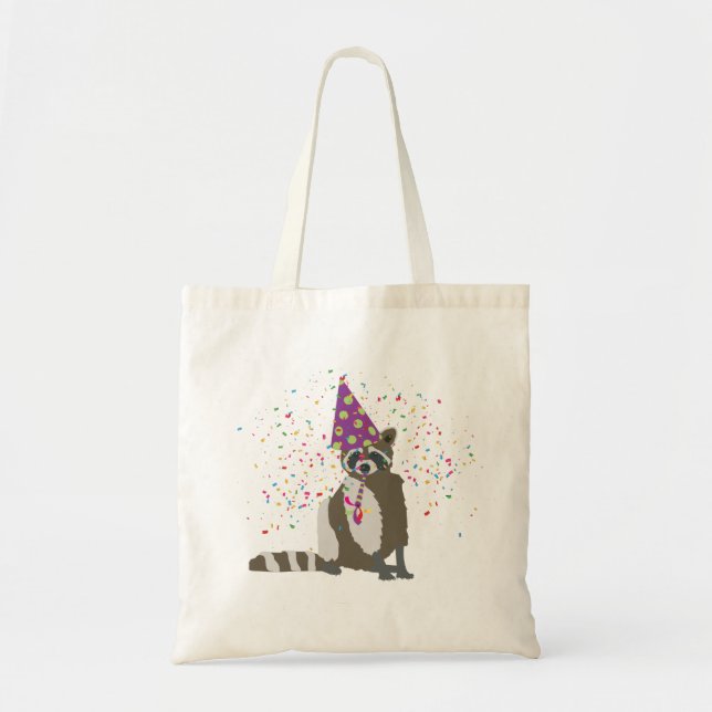 Bolsa Tote Partida de guaxinim - Animais com festa (Frente)