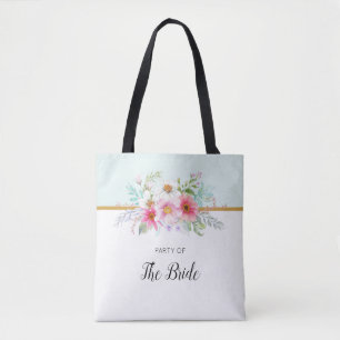 Bolsa Tote Partido nupcial cor-de-rosa e primavera pálido de