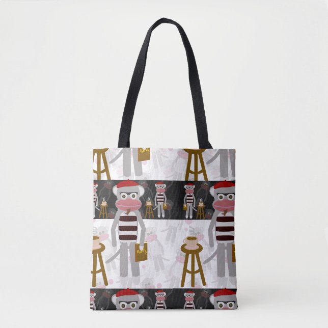 Bolsa Tote Partido Poesia Beatnik Sockmonkey (Frente)
