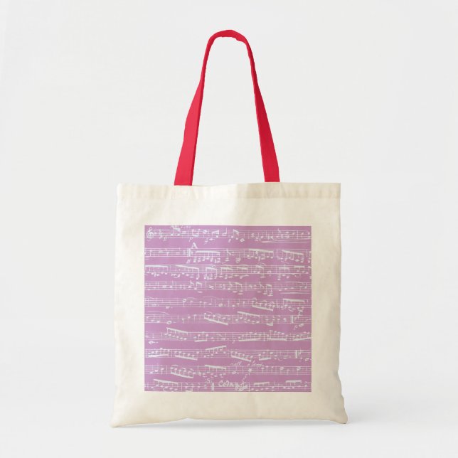 Bolsa Tote Partitura cor-de-rosa (Frente)