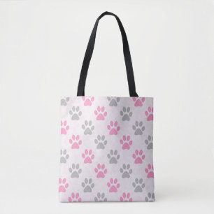 Bolsa Tote Pás de filhotes rosa e cinza