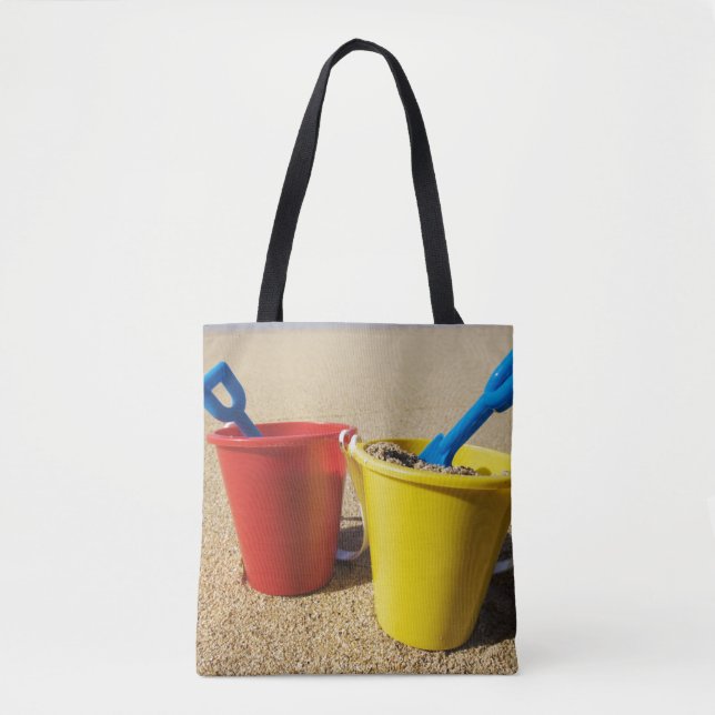 Bolsa Tote Pás e baldes no Sandy Beach (Frente)