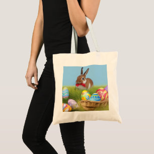 Bolsa Tote Páscoa bonita Bunnypara um humor positivo