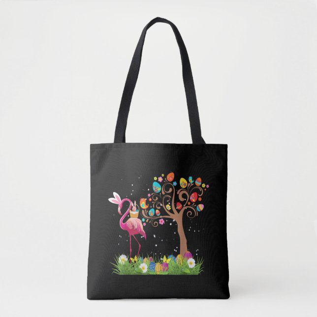 Bolsa Tote Páscoa Bunny Flamingo 2021 | Amantes Flamingo Cujo (Frente)