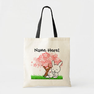 Bolsa Tote Páscoa Coelhinha Cereja Flor Árvore Crianças Ca