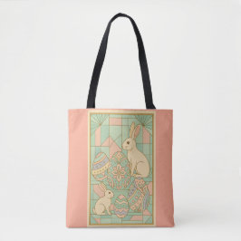Bolsa Tote Páscoa de Deco de Arte Elegante - Bunnies Geométri