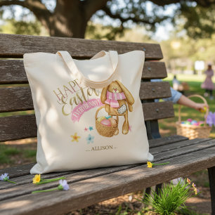 Bolsa Tote Páscoa Feliz Personalizada para Todos os Coelhinho