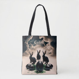 Bolsa Tote Páscoa Gótica - Coelhos Escuros e Ovos Misteriosos