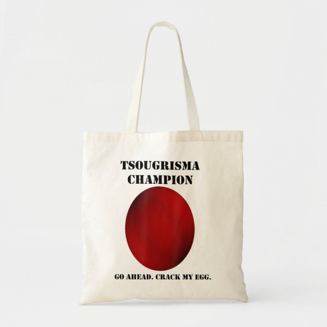 Bolsa Tote Páscoa ortodoxa grega ovo vermelho engraçado (Frente)