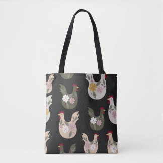 Bolsa Tote Páscoa sem costura com frango.
