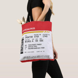 Bolsa Tote Passagem de embarque - Vermelho