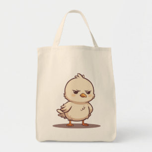 Bolsa Tote Passarinho Bebê Engraçado e Mal-Humorado Kawaii Ca