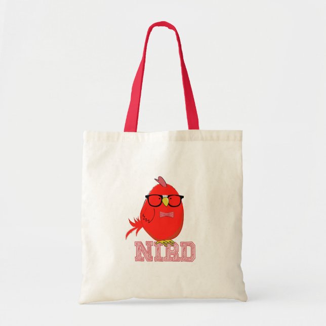 Bolsa Tote Passarinho Nerd Engraçado com Óculos | Geeko Pássa (Frente)
