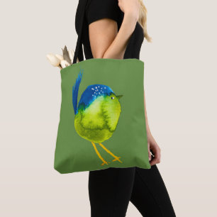 Bolsa Tote Pássaro aquoso verde-acastanhado