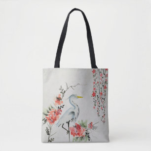 Bolsa Tote pássaro asiático bonito do guindaste