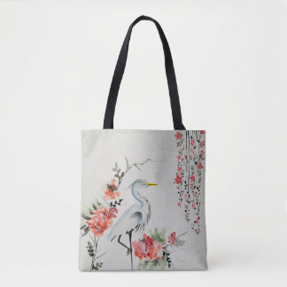Bolsa Tote pássaro asiático bonito do guindaste