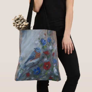 Bolsa Tote Pássaro Azul - Pintura EUA