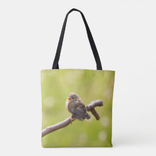 Bolsa Tote Pássaro bonito cantando feliz num dia de verão