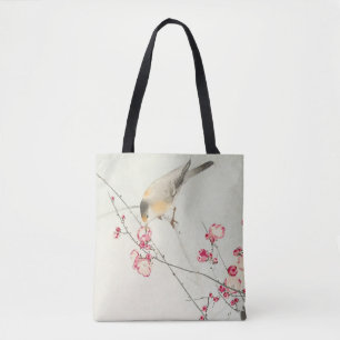 Bolsa Tote Pássaro Canoro no Ramo Florido por Ohara Koson